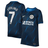 Chelsea Nike Away Stadium Sponsored Shirt 2023-24 - Kids with Sterling 7 printing