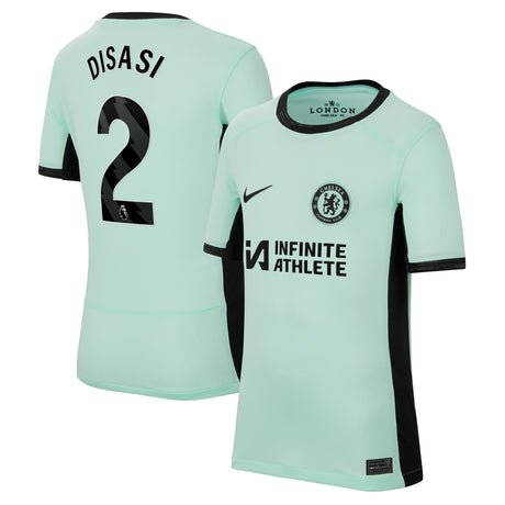 Chelsea Third Stadium Sponsored Shirt 2023-24 - Kids with Disasi 2 printing - Kit Captain