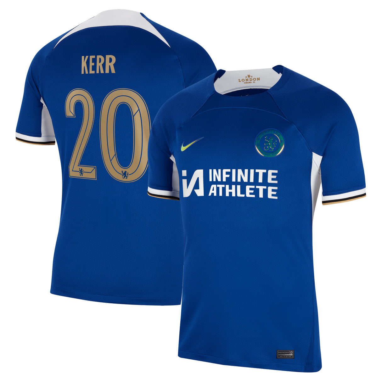 Chelsea Cup Nike Home Stadium Sponsored Shirt 2023-24 with Kerr 20 printing