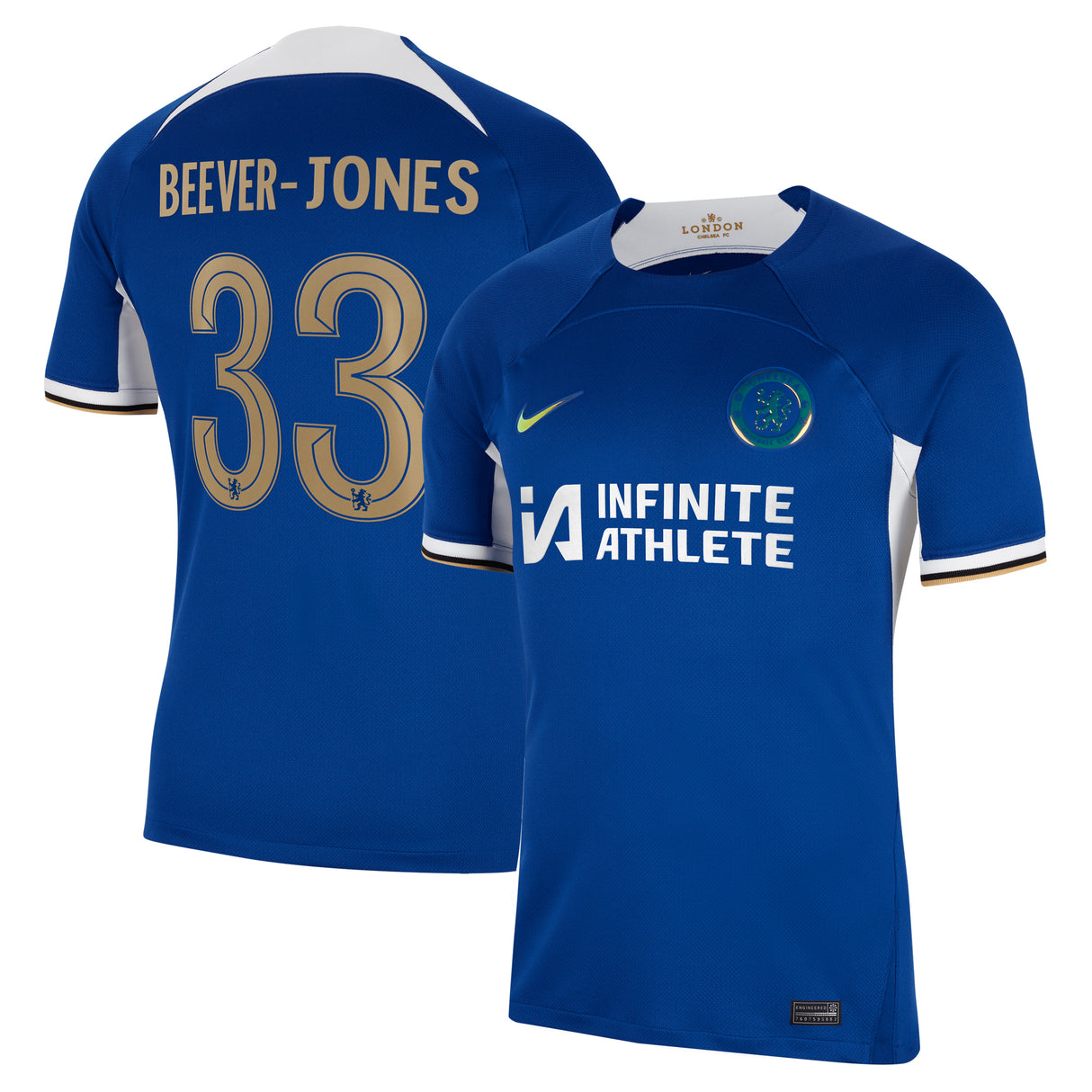 Chelsea Cup Nike Home Stadium Sponsored Shirt 2023-24 with Beever-Jones 33 printing