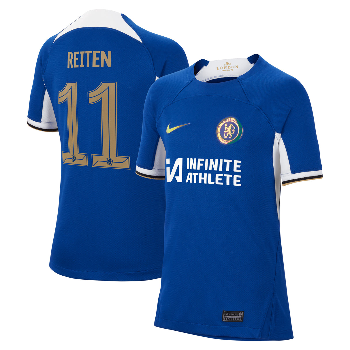 Chelsea Cup Nike Home Stadium Sponsored Shirt 2023-24 - Kids with Reiten 11 printing