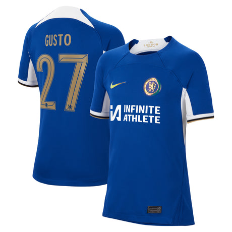 Chelsea Cup Nike Home Stadium Sponsored Shirt 2023-24 - Kids with Gusto 27 printing