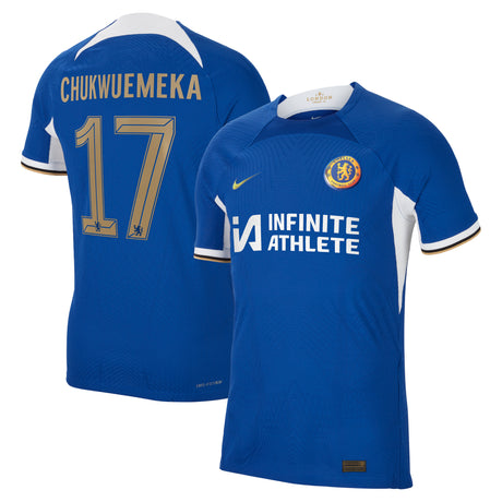 Chelsea Cup Home Vapor Match Sponsored Shirt 2023-24 with Chukwuemeka 17 printing - Kit Captain