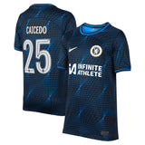 Chelsea Cup Nike Away Stadium Sponsored Shirt 2023-24 - Kids with Caicedo 25 printing