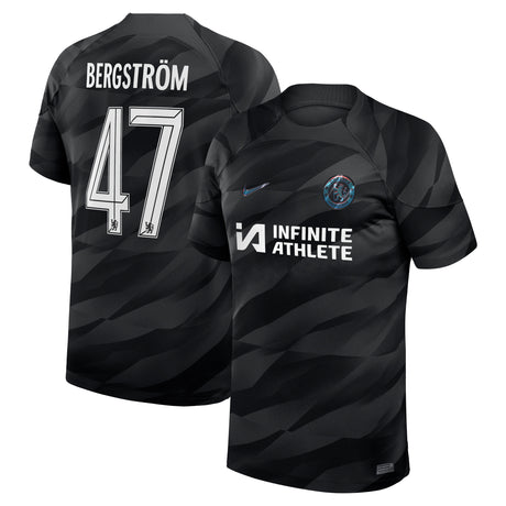 Chelsea Cup Nike Home Goalkeeper Stadium Sponsored Shirt 2023-24 with Bergström 47 printing