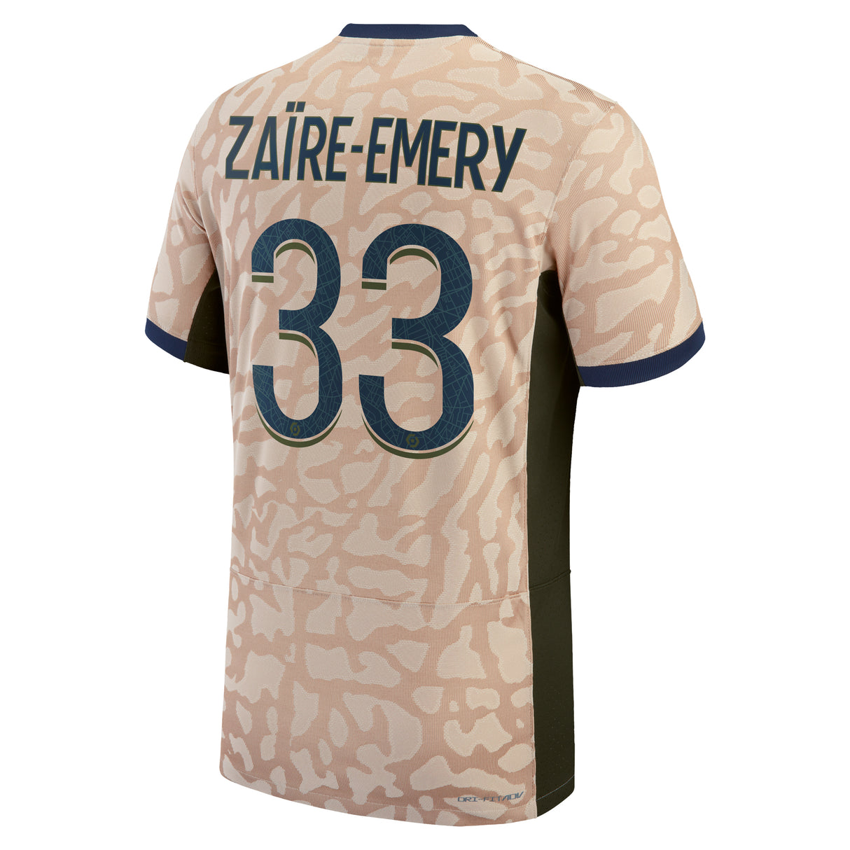 PSG Jordan Fourth Dri-FIT ADV Match Shirt 23/24 with Zaïre-Emery 33 printing