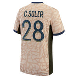 PSG Jordan Fourth Dri-FIT ADV Match Shirt 23/24 with C. Soler 28 printing