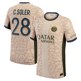 PSG Jordan Fourth Dri-FIT ADV Match Shirt 23/24 with C. Soler 28 printing