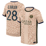 PSG Jordan Fourth Stadium Shirt 23/24 - Kids with C. Soler 28 printing