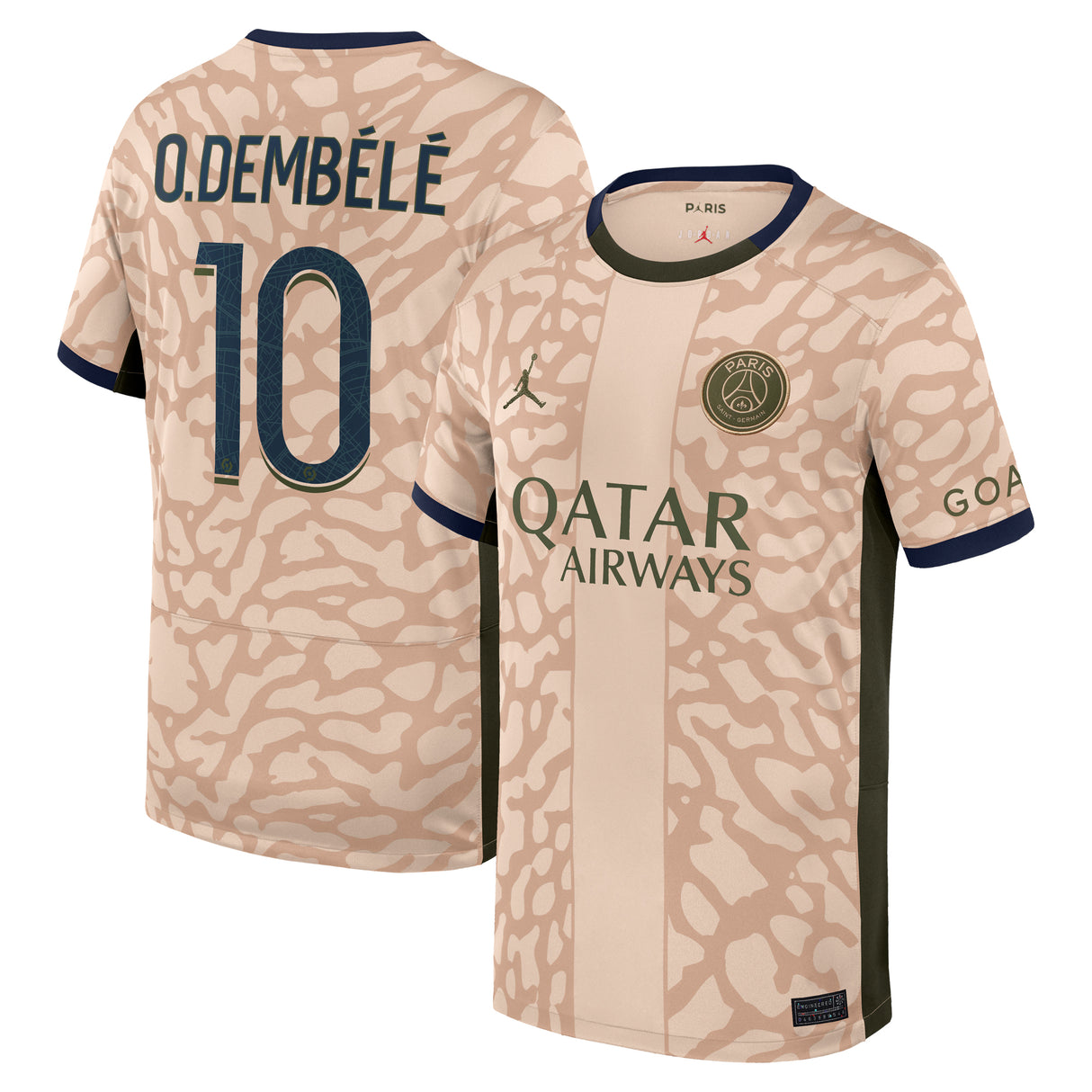 PSG Jordan Fourth Stadium Shirt 23/24 - Kids with O.Dembélé 10 printing