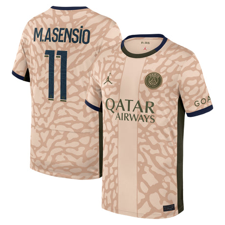 PSG Jordan Fourth Stadium Shirt 23/24 - Kids with M.Asensio 11 printing