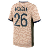 PSG Jordan Fourth Stadium Shirt 23/24 - Kids with Mukiele 26 printing