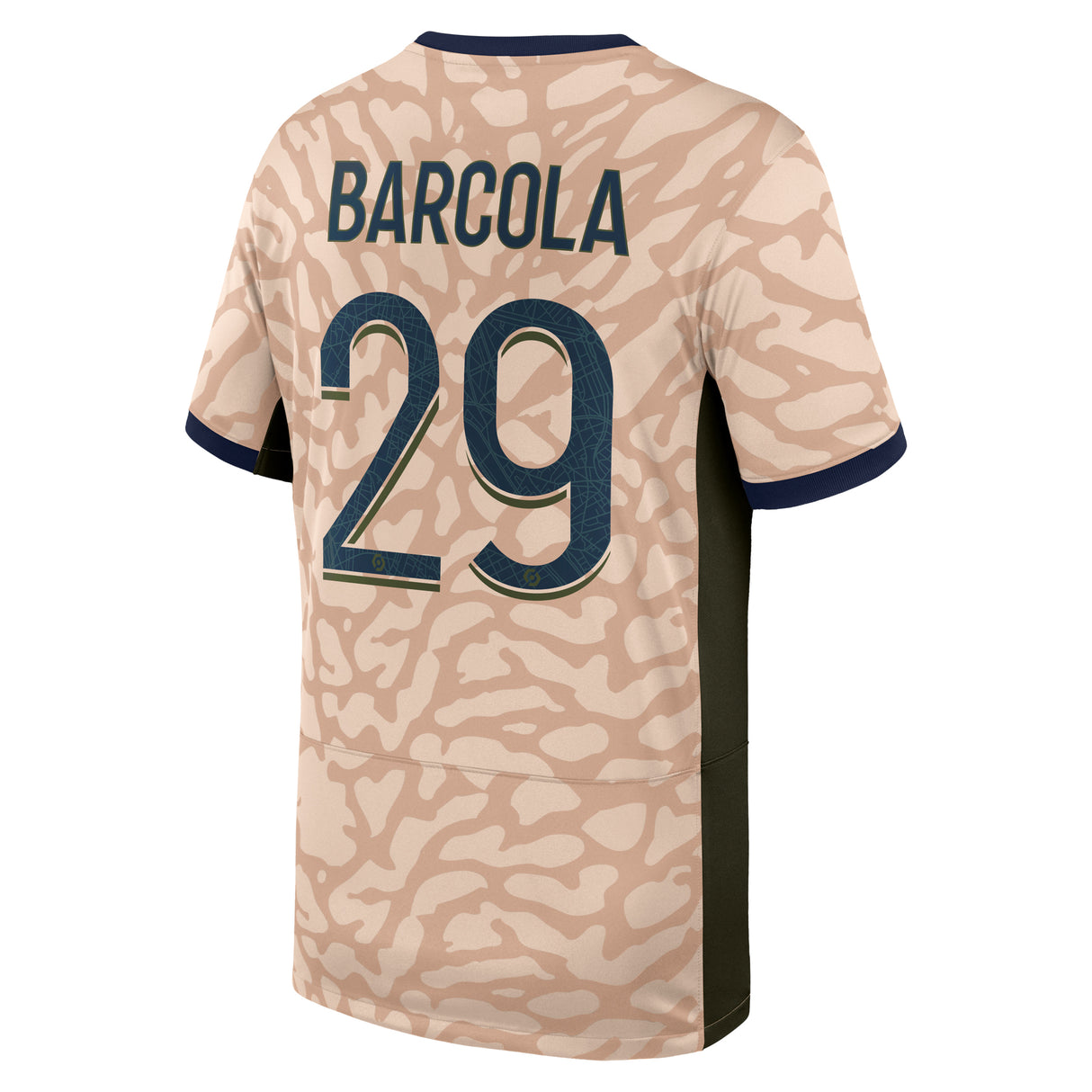 PSG Jordan Fourth Stadium Shirt 23/24 - Kids with Barcola 29 printing