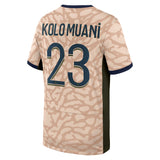 PSG Jordan Fourth Stadium Shirt 23/24 - Kids with Kolo Muani 23 printing