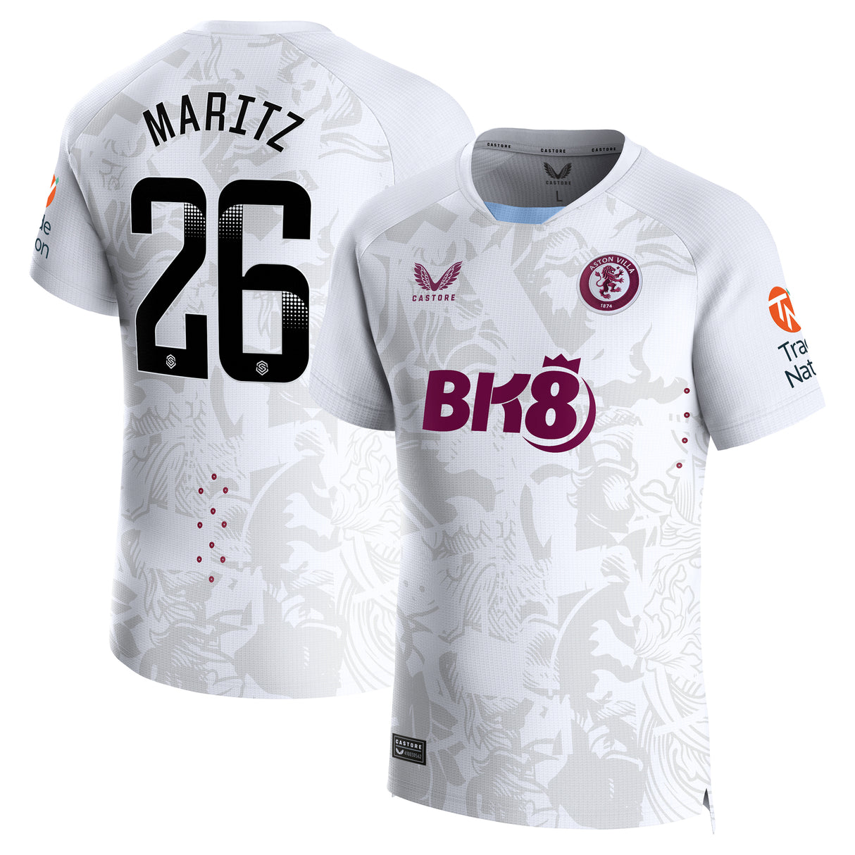 Aston Villa WSL Away Pro Shirt 2023-24 with Maritz 26 printing