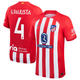 Atlético de Madrid Metropolitano Nike Home Stadium Shirt 2023-24 with G.Paulista 4 printing