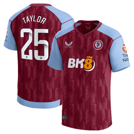 Aston Villa WSL Home Stadium Shirt 2023-24 with Taylor 25 printing