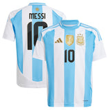 Argentina adidas Home Shirt 2024 - Kids with Messi 10 printing