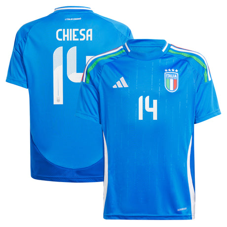 Italy adidas Home Shirt 2024 - Kids with Chiesa 14 printing