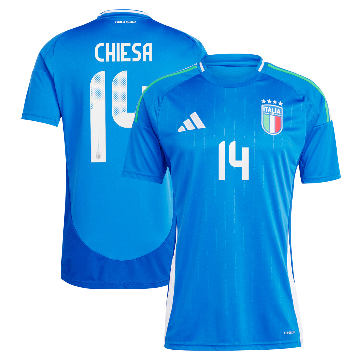 Italy adidas Home Shirt 2024 with Chiesa 14 printing